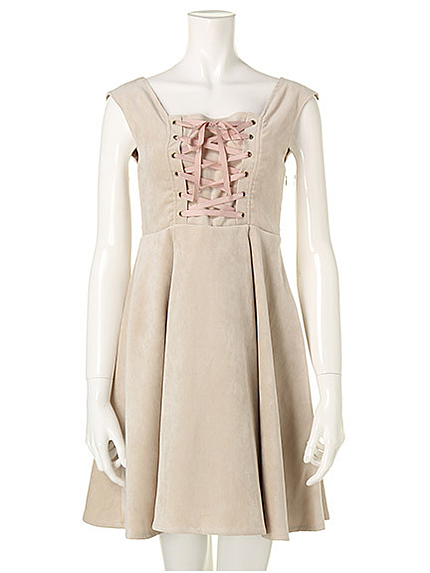 フロントスピンドルピーチワンピース