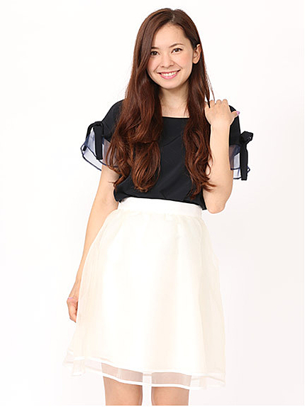 オーガンジーティアードスカート