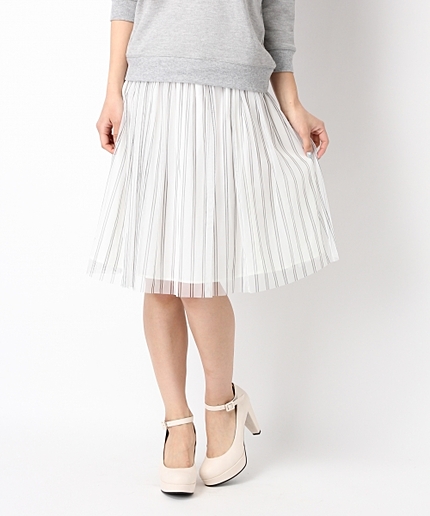 ストライプチュールスカート