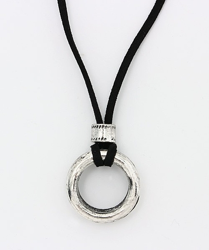 WEGO/レザーロングリングネックレス