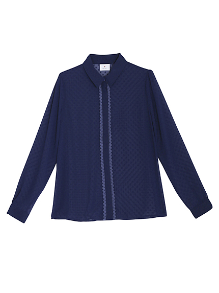 スカラップレースブラウス