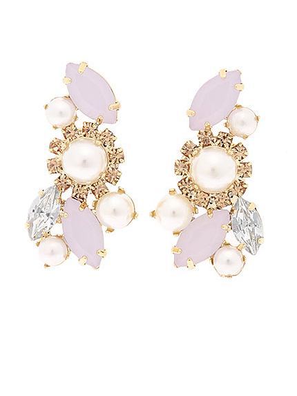 ビジューモチーフピアス