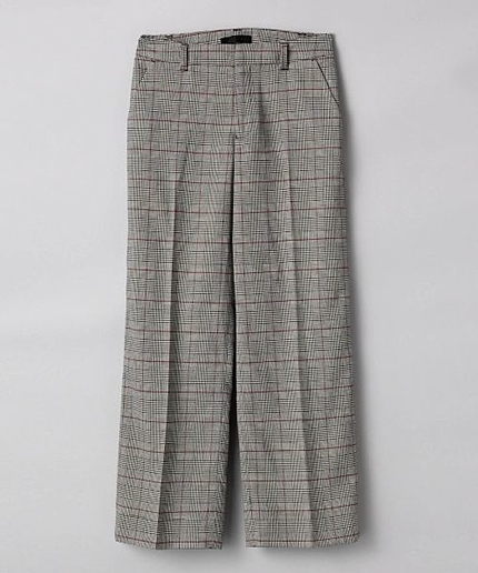 チェックワイドストレートパンツ