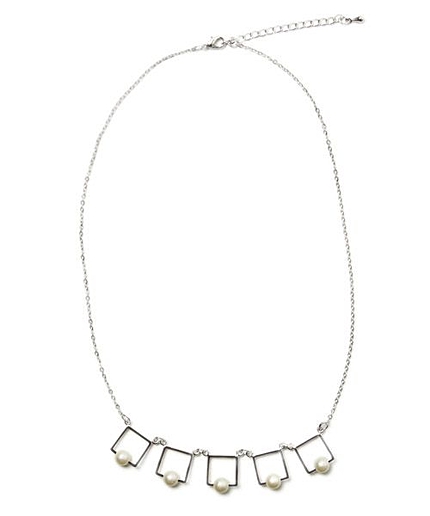 パールスクエアネックレス