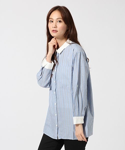 コットンテンセルロングシャツ長袖