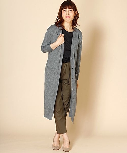 16GVネックロングカーディガン