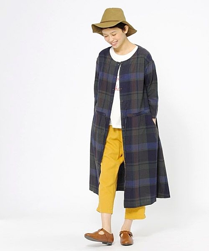 コットンビエラヘリンボンチェックワンピース