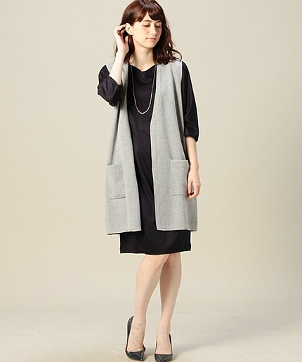 BY ミラノリブニットロングベスト