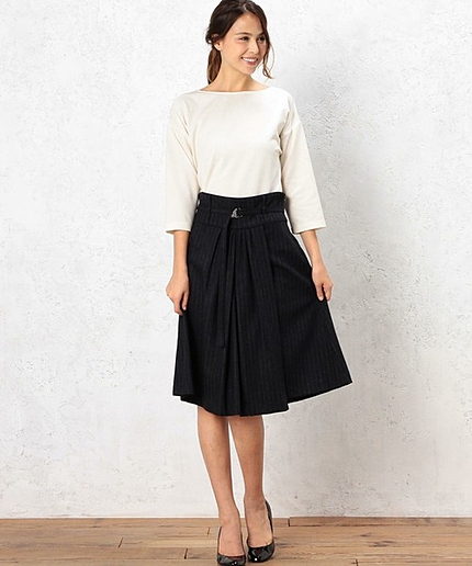 BOOK SHOP W/N/Pu STギャザースカート