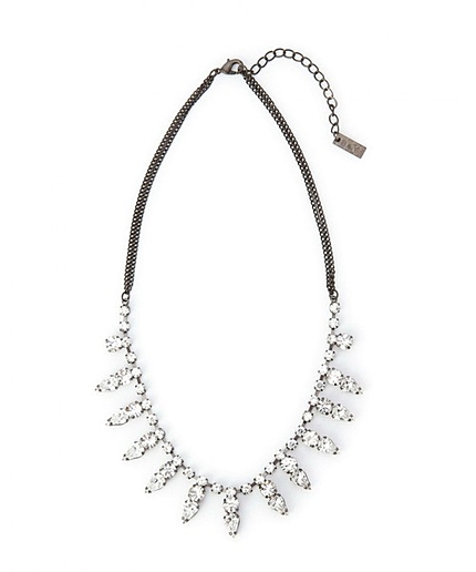 BY DRESS ビジュー×ブラックチェーン ネックレス