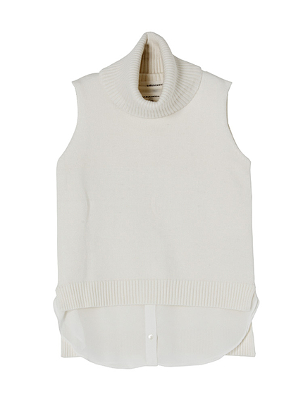 レイヤードラフタートルニット