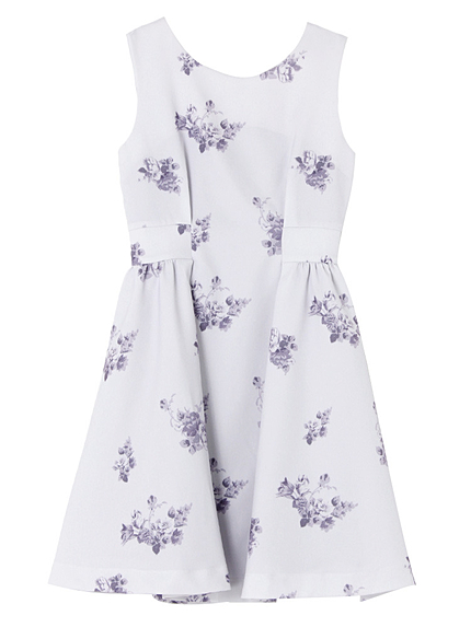 【W】シック花柄タンクワンピース