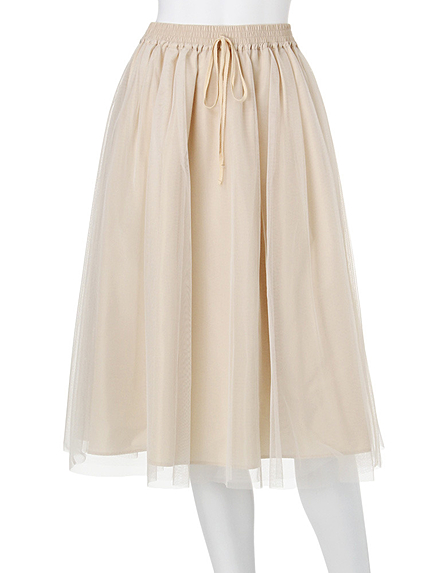 【DUO】 チュールミディ丈スカート