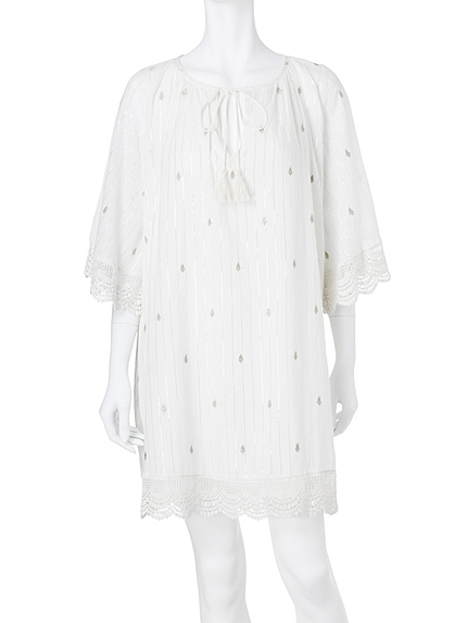 【DUO】Silver刺繍フレアーワンピース