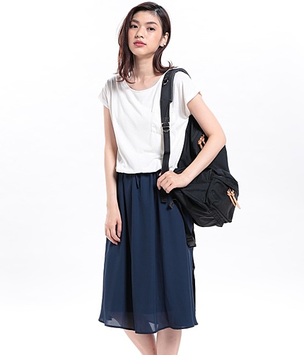 天竺Xジョーゼットドッキングワンピース