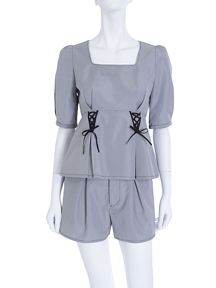 レースアップタックプリーツset up