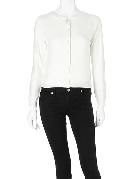 【DUO】 RN ビジュボタン付BASICクルーカーデ