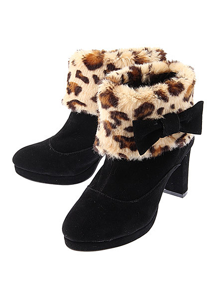 14.AW  リボン×ファーショートブーツ