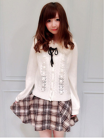 14.AW シャギーチェックフレアスカート