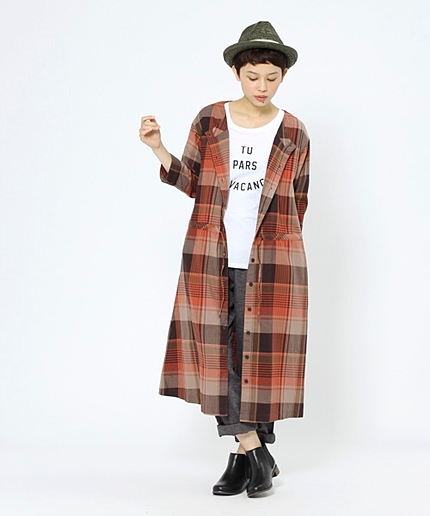 コットンビエラヘリンボンチェックワンピース