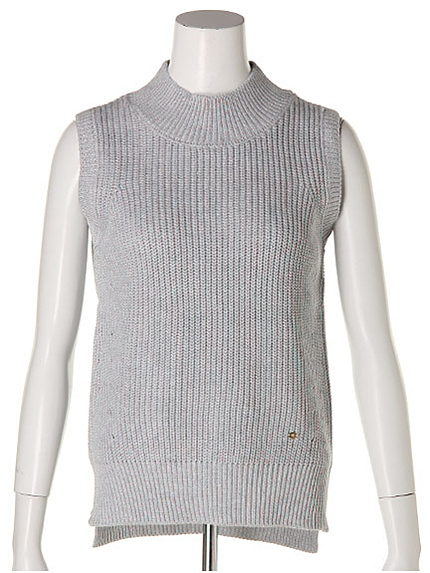 ロゴプレート付ニットベスト