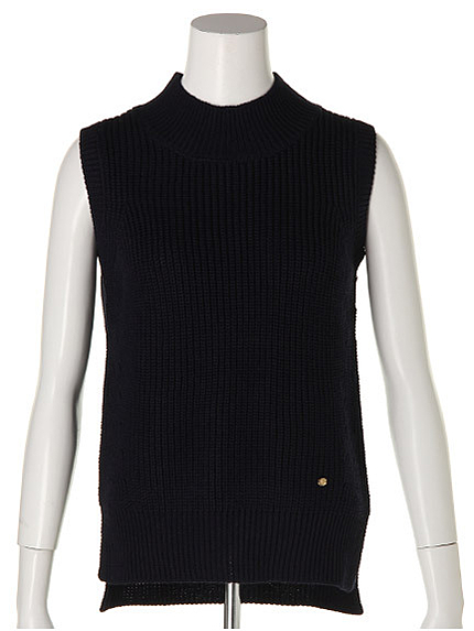 ロゴプレート付ニットベスト