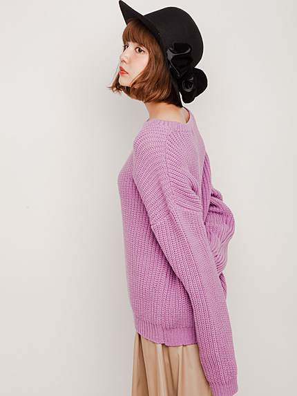 Basicアゼ編みニット