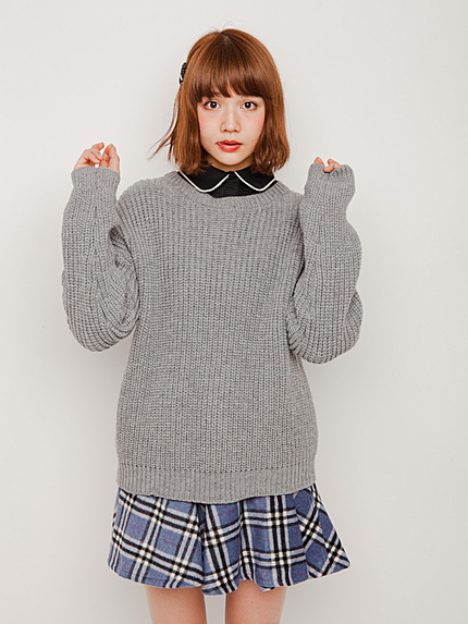 Basicアゼ編みニット