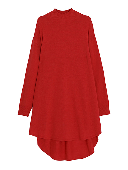 ラウンドカットニットワンピース