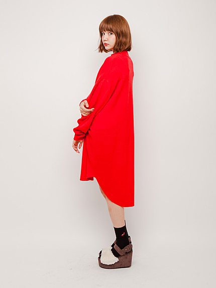 ラウンドカットニットワンピース