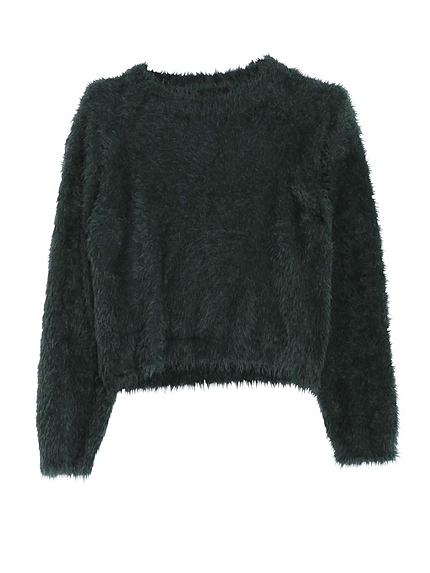 ハイネックシャギーニット