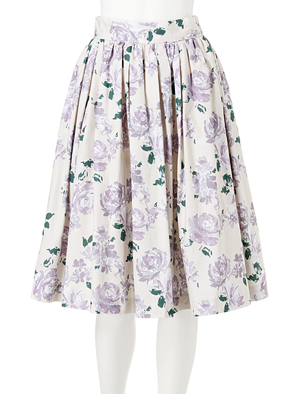 【dazzlin】ヴィンテージフラワー膝丈スカート