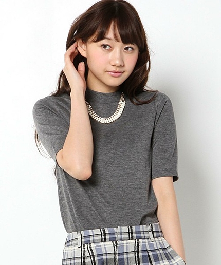 ハイネック5ブ袖プルオーバー/AEBC B/N 5ﾌﾞｿﾃﾞ PO