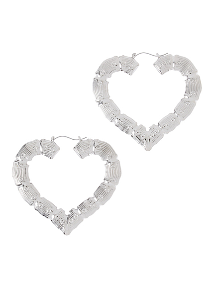 ハートフープピアス