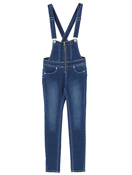 ＺＩＰデニムサロペット