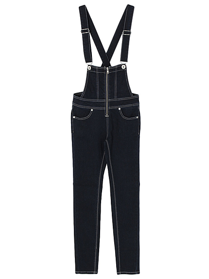 ZIPデニムサロペット