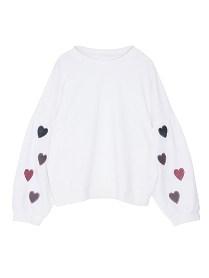 マルチカラーベロアハートスウェット