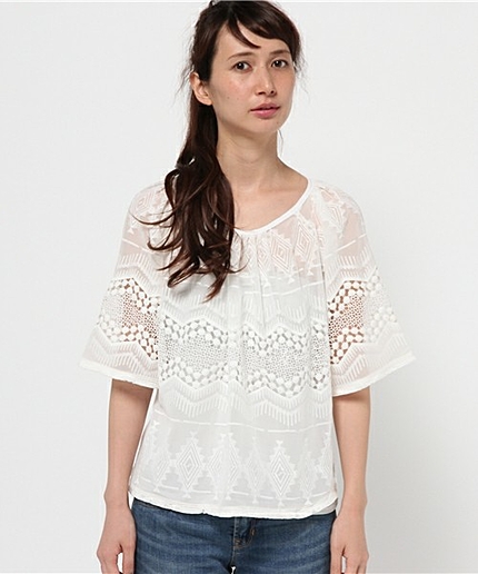 シフォンレースブラウス/AEFC  ｼﾌｫﾝLACE  BLUS
