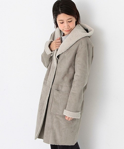 【予約】フェイクムートンフードコート/AEBC FAKE MOUTON HOOD