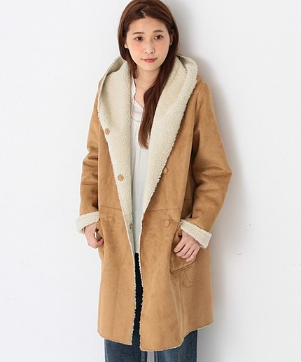 【予約】フェイクムートンフードコート/AEBC FAKE MOUTON HOOD