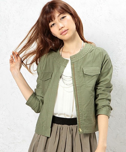 CF ノーカラーミリタリーブルゾン