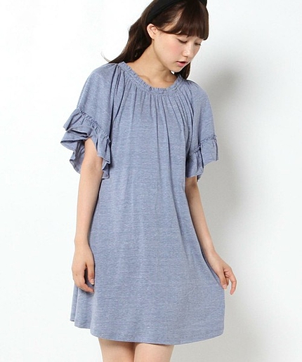 袖フリルチュニックワンピース/AEBC ソデフリルチュニックOP