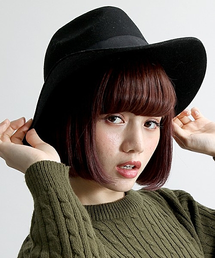 WEGO/ツバ広フェルトハット