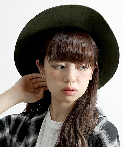 WEGO/ツバ広フェルトハット