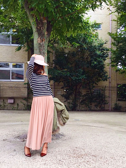 【DUO】 シフォンタックロングスカート