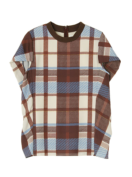 オーバーチェックRIBブラウス