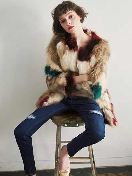 【MODE】マルチカラーMIXファーコート