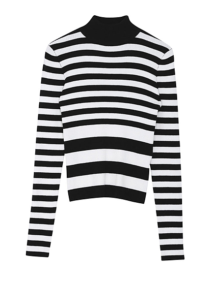 【FEMININE】fitリブタートル