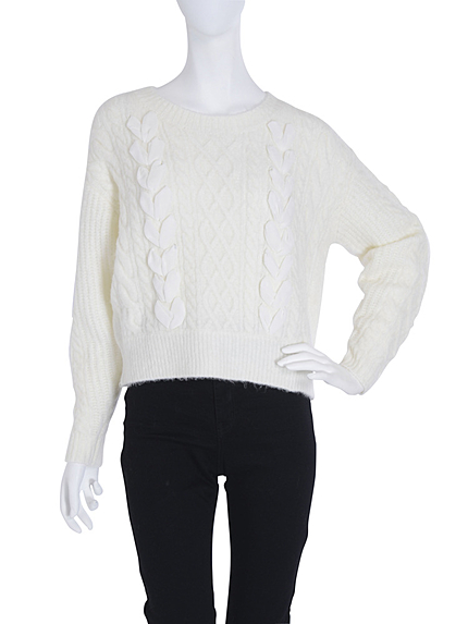 【dazzlin】リボン編上げニットトップス