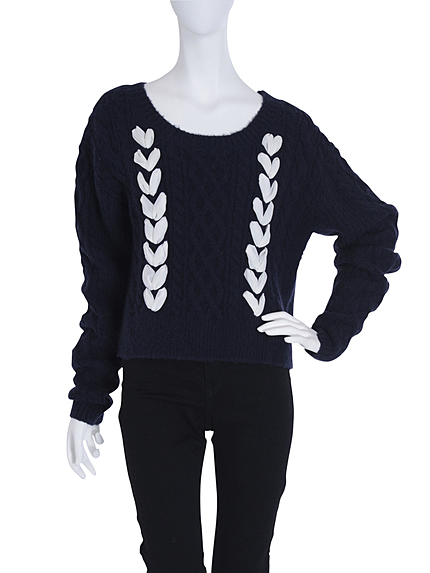 【dazzlin】リボン編上げニットトップス